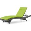 Christopher Knight Home Salem Outdooor Wicker Adjustable Chaise Lounge with Cushion, Multibrown / Bright Green