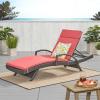 Christopher Knight Home Salem Outdoor Chaise Lounge, Grey + Red(Grey / Red)
