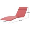 Christopher Knight Home Salem Outdoor Chaise Lounge, Grey + Red(Grey / Red)