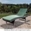 Christopher Knight Home Salem Outdoor Wicker Adjustable Chaise Lounge with Cushions, Multibrown And Jungle Green
