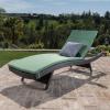 Christopher Knight Home Salem Outdoor Wicker Adjustable Chaise Lounge with Cushions, Multibrown And Jungle Green