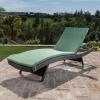 Christopher Knight Home Salem Outdoor Wicker Adjustable Chaise Lounge with Cushions, Multibrown And Jungle Green