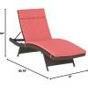 Christopher Knight Home Salem Outdoor Wicker Adjustable Chaise Lounge with Cushions, Multibrown And Red