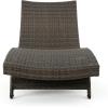 Christopher Knight Home Salem Outdoor Wicker Armless Chaise Lounge, Mixed Mocha