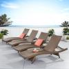 Christopher Knight Home Salem Outdoor Wicker Armless Chaise Lounge, Mixed Mocha