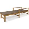 Great Deal Furniture Kyle Outdoor Rustic Acacia Wood Chaise Lounge with Wicker Seating, Natural and Gray(Natural Stained + Mix Mocha)