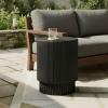 Christopher Knight Home Parson Patio Lightweight Concrete Round Coffee Table, Indoor and Outdoor Table for Garden/Backyard/Poolside/Balcony Cafeteria, MGO Outdoor Side Table with No Assembly, White(Black)
