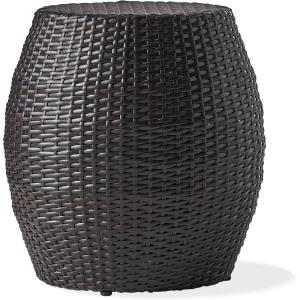 Christopher Knight Home Canary Outdoor Wicker 14″ Side Table, Grey(Multibrown)