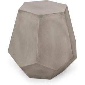 Christopher Knight Home Cayce Outdoor Lightweight Concrete Side Table, Concrete Finish(Samue light Gray)