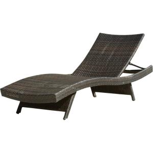 Christopher Knight Home Salem Outdoor Wicker Adjustable Chaise Lounges with Cushions, 2-Pcs Set, Multibrown / Bright Green(Multibrown)