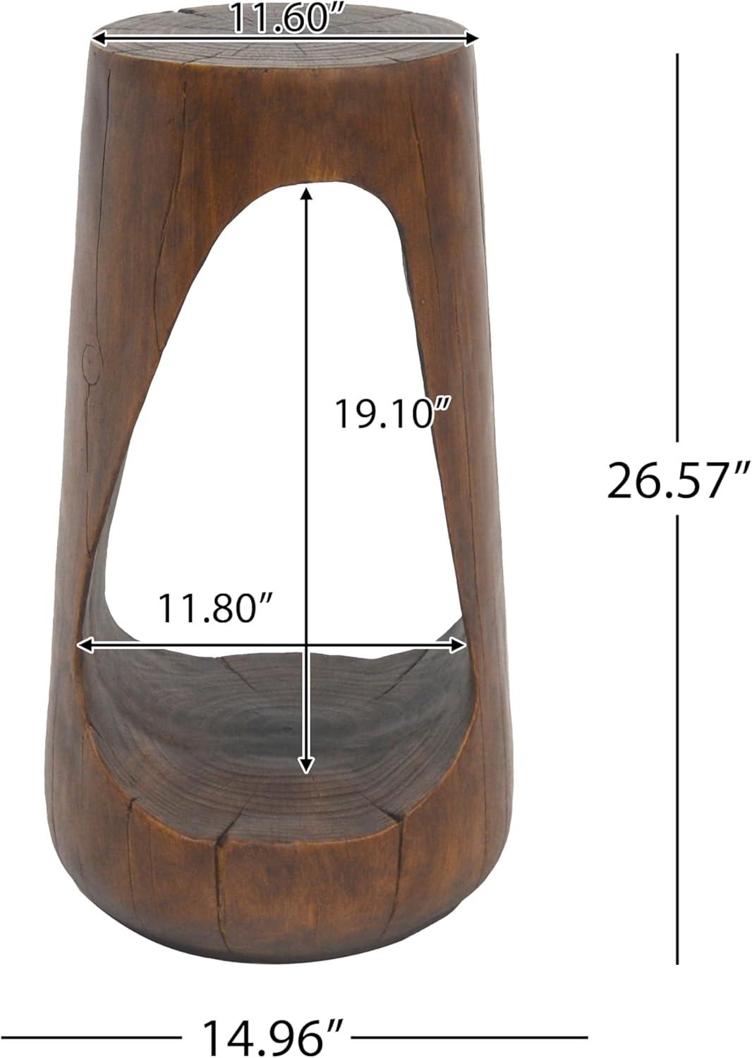 image:imageChristopher Knight Home Outdoor Side TableHollow Design End TablePatio Garden Stool TableDecorative Accent Table for Patio Balcony Beach Pool SideLightweight ConcreteWood Like TextureNaturalAntique Brown