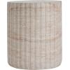 Christopher Knight Home Jaym 20.5″ H Indoor Outdoor Accent Side Table, Patio Decorative End Table, Round Top Lightweight Concrete Garden Stool for Patio Balcony & Garden Decor, Travertine(Travertine gear)