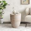 Christopher Knight Home Jaym 20.5″ H Indoor Outdoor Accent Side Table, Patio Decorative End Table, Round Top Lightweight Concrete Garden Stool for Patio Balcony & Garden Decor, Travertine(Travertine tapered Cylinder)