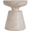 Christopher Knight Home Jaym 20.5″ H Indoor Outdoor Accent Side Table, Patio Decorative End Table, Round Top Lightweight Concrete Garden Stool for Patio Balcony & Garden Decor, Travertine(Travertine round Top)