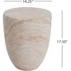 Christopher Knight Home Jaym 20.5″ H Indoor Outdoor Accent Side Table, Patio Decorative End Table, Round Top Lightweight Concrete Garden Stool for Patio Balcony & Garden Decor, Travertine(Travertine tapered Cylinder)