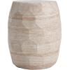 Christopher Knight Home Jaym 20.5″ H Indoor Outdoor Accent Side Table, Patio Decorative End Table, Round Top Lightweight Concrete Garden Stool for Patio Balcony & Garden Decor, Travertine(Travertine polygon)