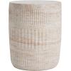Christopher Knight Home Jaym 20.5″ H Indoor Outdoor Accent Side Table, Patio Decorative End Table, Round Top Lightweight Concrete Garden Stool for Patio Balcony & Garden Decor, Travertine(Travertine  Cylinder)