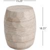 Christopher Knight Home Jaym 20.5″ H Indoor Outdoor Accent Side Table, Patio Decorative End Table, Round Top Lightweight Concrete Garden Stool for Patio Balcony & Garden Decor, Travertine(Travertine polygon)