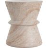 Christopher Knight Home Jaym 20.5″ H Indoor Outdoor Accent Side Table, Patio Decorative End Table, Round Top Lightweight Concrete Garden Stool for Patio Balcony & Garden Decor, Travertine(Travertine hourglass)