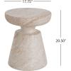 Christopher Knight Home Jaym 20.5″ H Indoor Outdoor Accent Side Table, Patio Decorative End Table, Round Top Lightweight Concrete Garden Stool for Patio Balcony & Garden Decor, Travertine(Travertine round Top)