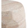 Christopher Knight Home Jaym 20.5″ H Indoor Outdoor Accent Side Table, Patio Decorative End Table, Round Top Lightweight Concrete Garden Stool for Patio Balcony & Garden Decor, Travertine(Travertine polygon)