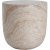 Christopher Knight Home Jaym 20.5″ H Indoor Outdoor Accent Side Table, Patio Decorative End Table, Round Top Lightweight Concrete Garden Stool for Patio Balcony & Garden Decor, Travertine(Travertine barrel)