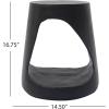 Christopher Knight Home Outdoor Side Table,Hollow Design End Table,Patio Garden Stool Table,Decorative Accent Table for Patio Balcony Beach Pool Side,Lightweight Concrete,Wood Like Texture,Natural(Black)