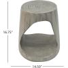 Christopher Knight Home Outdoor Side Table,Hollow Design End Table,Patio Garden Stool Table,Decorative Accent Table for Patio Balcony Beach Pool Side,Lightweight Concrete,Wood Like Texture,Natural(Grey)
