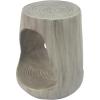 Christopher Knight Home Outdoor Side Table,Hollow Design End Table,Patio Garden Stool Table,Decorative Accent Table for Patio Balcony Beach Pool Side,Lightweight Concrete,Wood Like Texture,Natural(Grey)