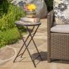Christopher Knight Home Silvester Outdoor Stone Side Table with Iron Frame, Beige / Black(Stone Side Table)