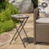 Christopher Knight Home Silvester Outdoor Stone Side Table with Iron Frame, Beige / Black(Stone Side Table)
