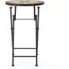 Christopher Knight Home Silvester Outdoor Stone Side Table with Iron Frame, Beige / Black(Stone Side Table)