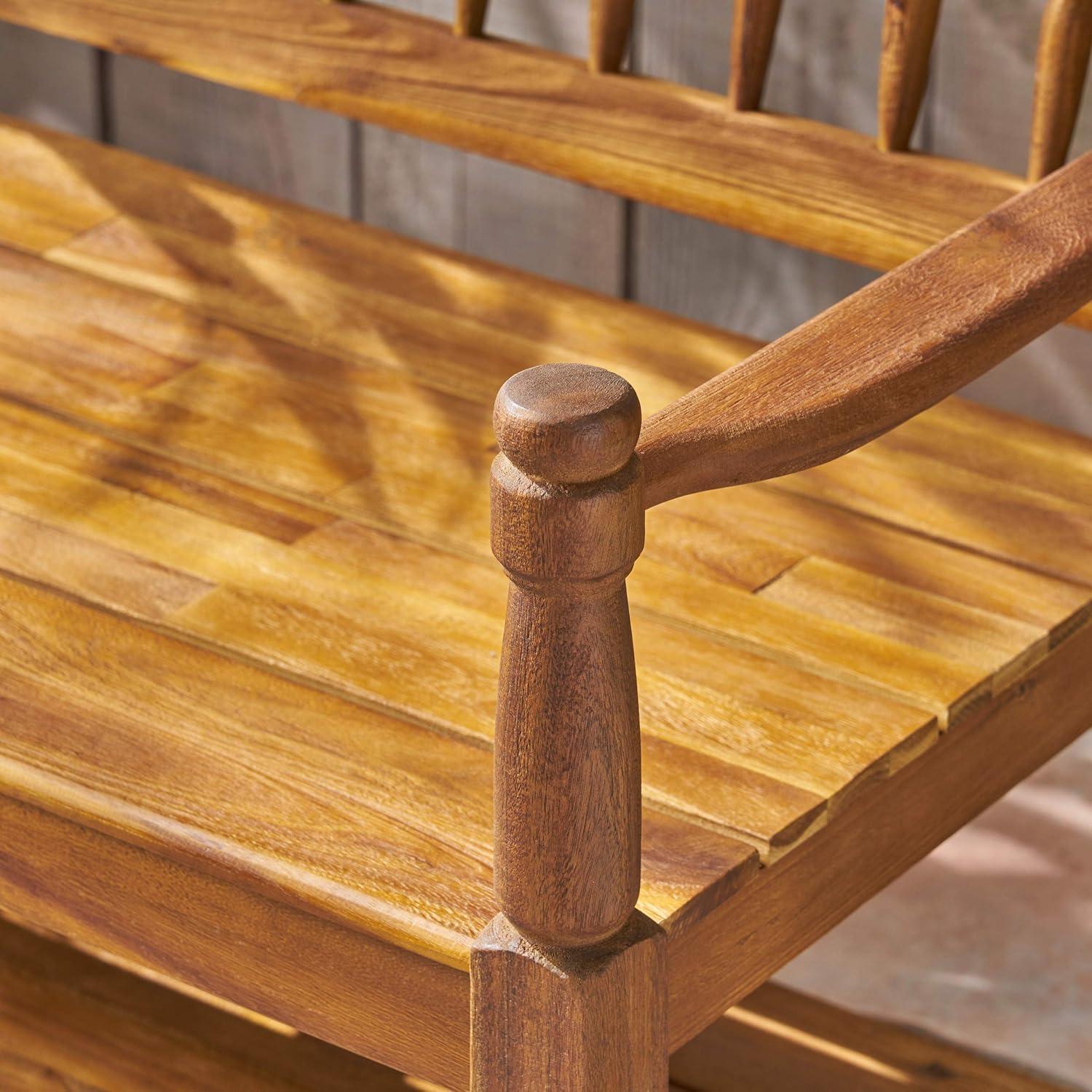 image:imageGreat Deal Furniture Christopher Knight Home Cody Outdoor Acacia Wood Bench with Shelf Teak Finish