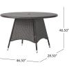 Christopher Knight Home Corsica PE Round KD Dining Table, Multibrown