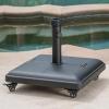 Christopher Knight Home Hayward Square Umbrella Base with Wheels, Lightweight Concrete Patio Umbrella Base, Black