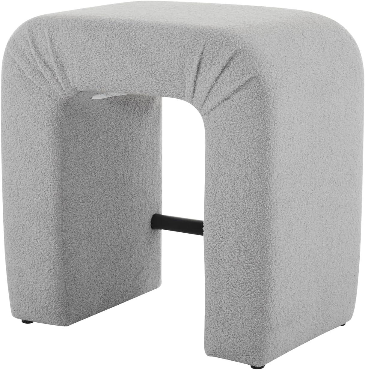 image:imageChristopher Knight Home 24 Boucle Counter Height Bar Stools Set of 2 Upholstered Armless Chairs Backless Dining Stools UShape Stool Dining Chairs for Kitchen Island Small Dining Areas GreyGrey