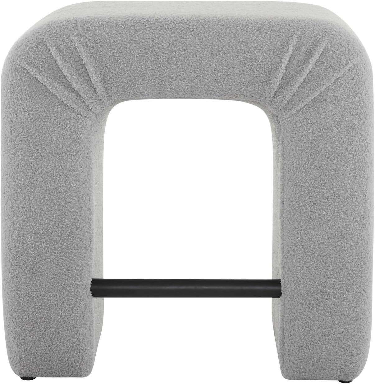 image:imageChristopher Knight Home 24 Boucle Counter Height Bar Stools Set of 2 Upholstered Armless Chairs Backless Dining Stools UShape Stool Dining Chairs for Kitchen Island Small Dining Areas GreyGrey