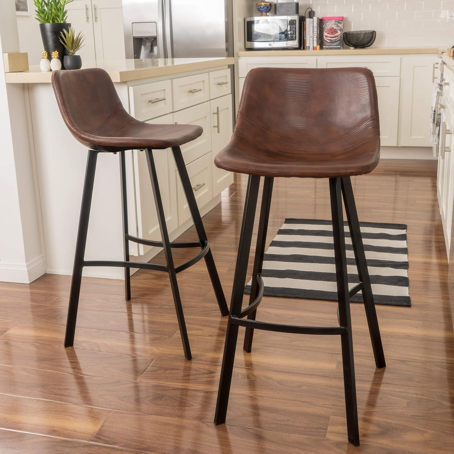 image:imageChristopher Knight Home Dax Barstools 2Pcs Set Snake Skin Brown