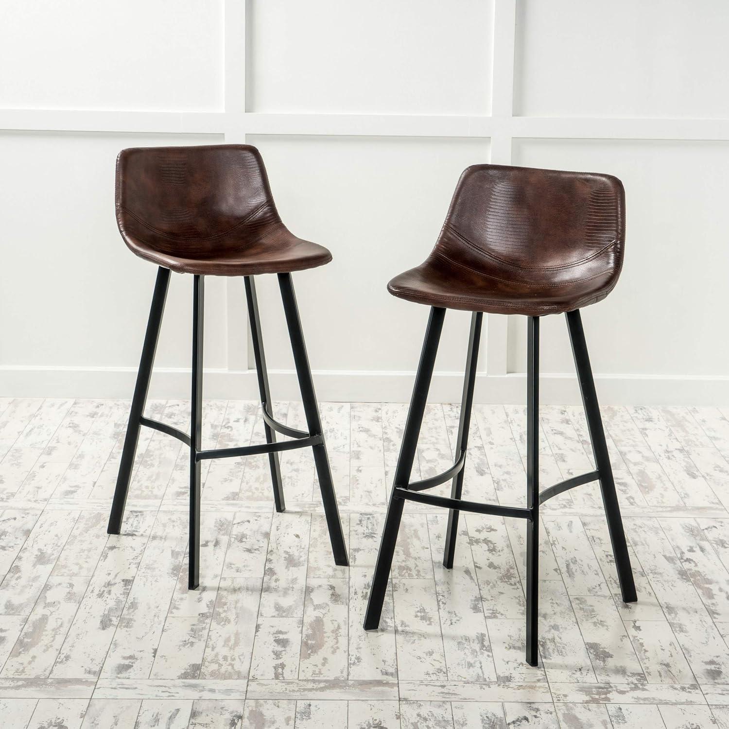 image:imageChristopher Knight Home Dax Barstools 2Pcs Set Snake Skin Brown