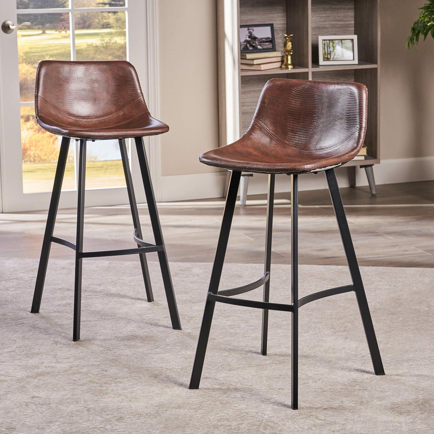 image:imageChristopher Knight Home Dax Barstools 2Pcs Set Snake Skin Brown