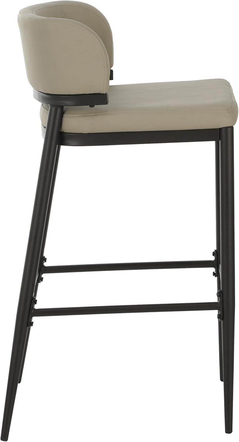 image:imageChristopher Knight Home Ebany Barstools Set of 2 Metal Frame Counter Stools Upholstered Kitchen Chair Curved Back Support Bistro Chairs 30 H Island Stool for Dining Kitchen Cafeteria BrownKhaki