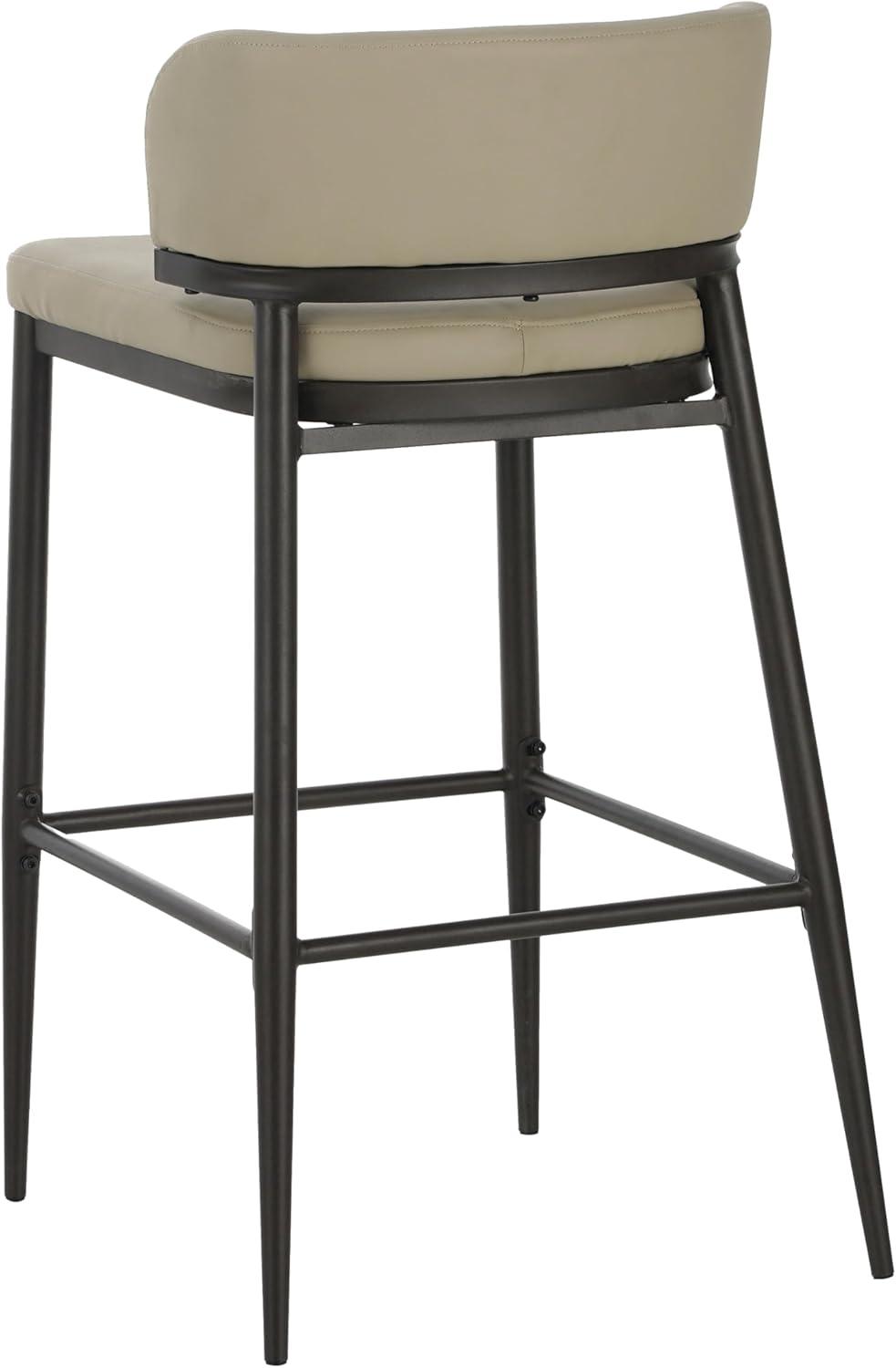 image:imageChristopher Knight Home Ebany Barstools Set of 2 Metal Frame Counter Stools Upholstered Kitchen Chair Curved Back Support Bistro Chairs 30 H Island Stool for Dining Kitchen Cafeteria BrownKhaki