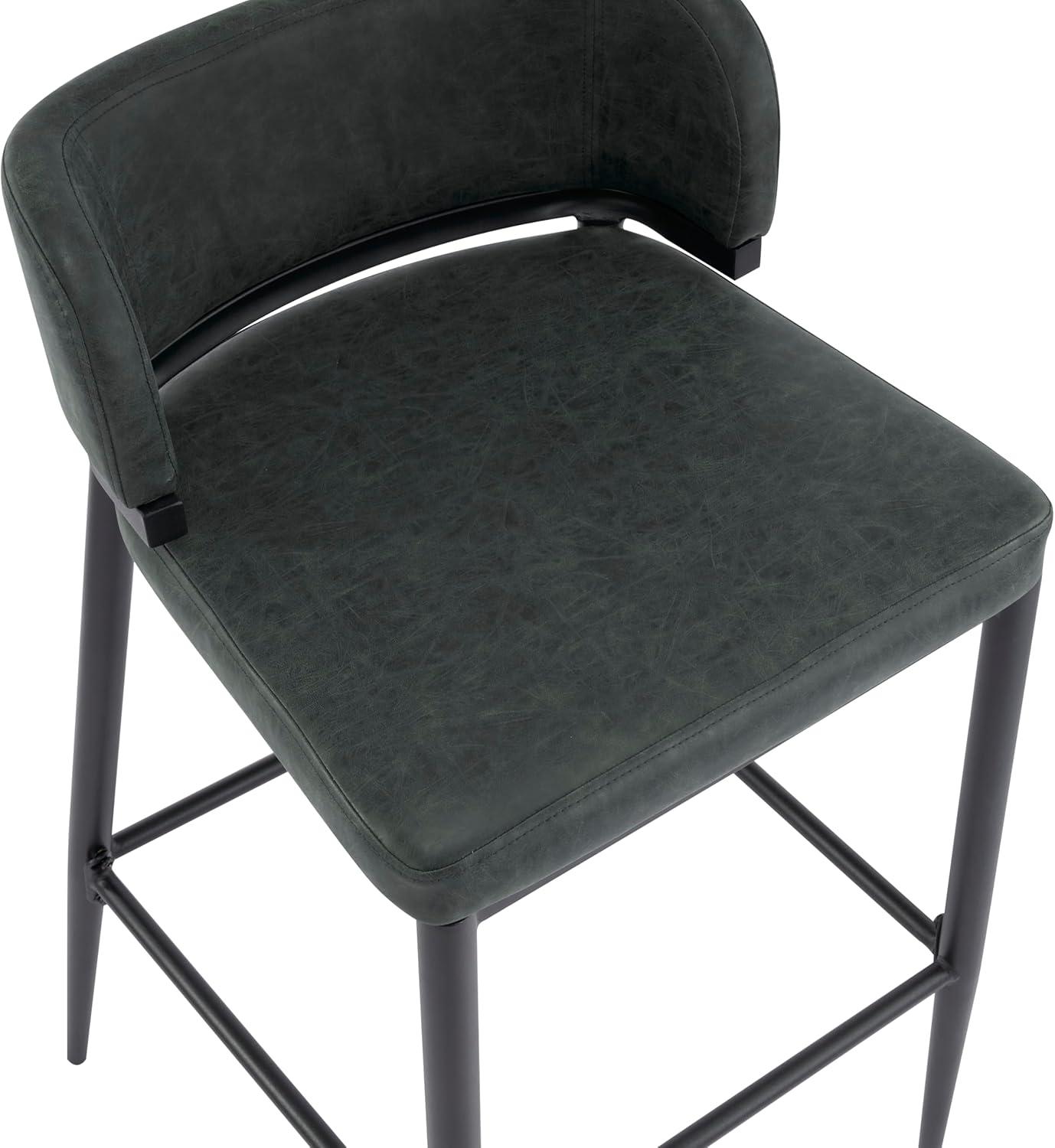 image:imageChristopher Knight Home Ebany Barstools Set of 2 Metal Frame Counter Stools Upholstered Kitchen Chair Curved Back Support Bistro Chairs 30 H Island Stool for Dining Kitchen Cafeteria BrownDark Green
