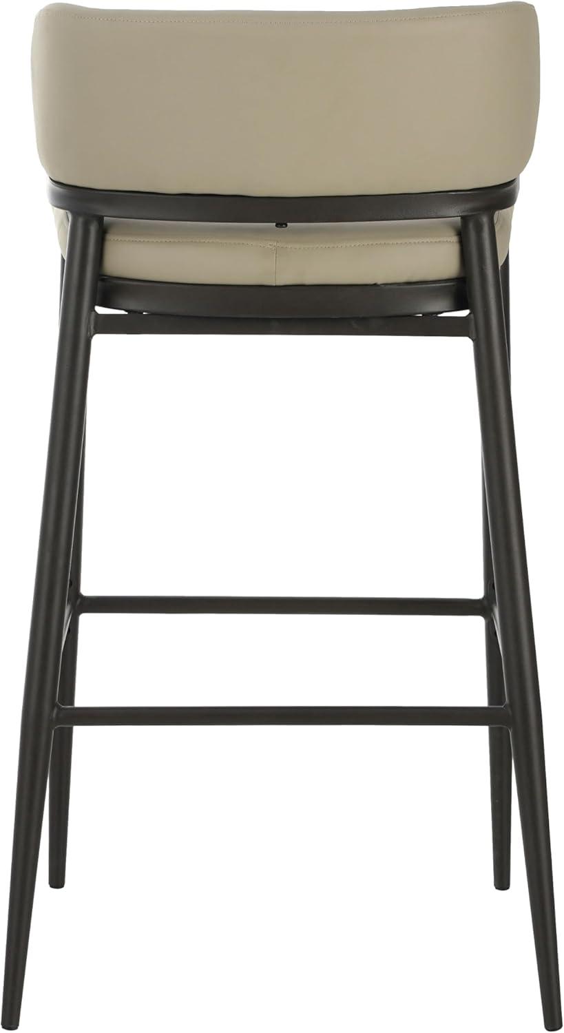 image:imageChristopher Knight Home Ebany Barstools Set of 2 Metal Frame Counter Stools Upholstered Kitchen Chair Curved Back Support Bistro Chairs 30 H Island Stool for Dining Kitchen Cafeteria BrownKhaki