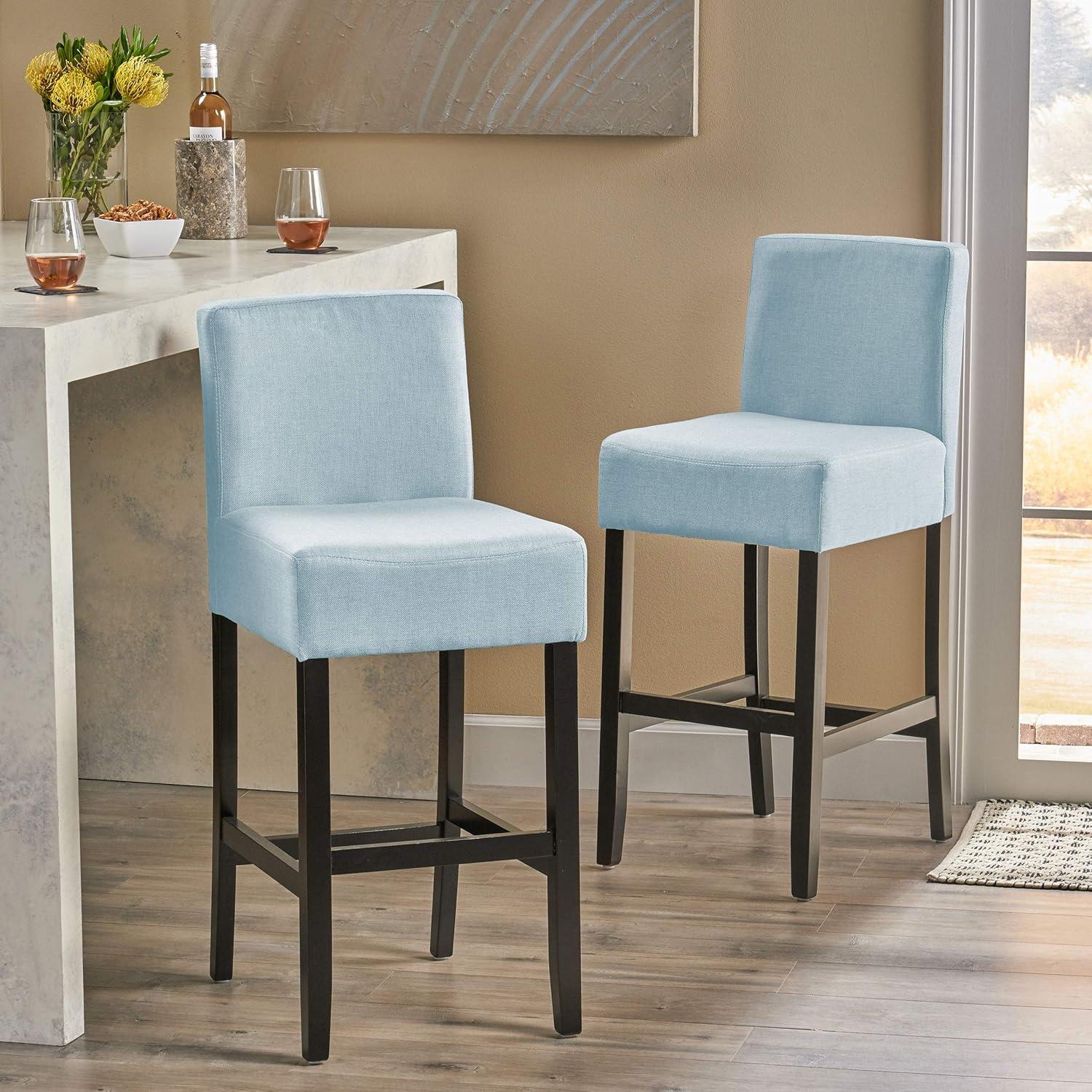 image:imageChristopher Knight Home Lopez Fabric Barstools 2Pcs Set Light Blue