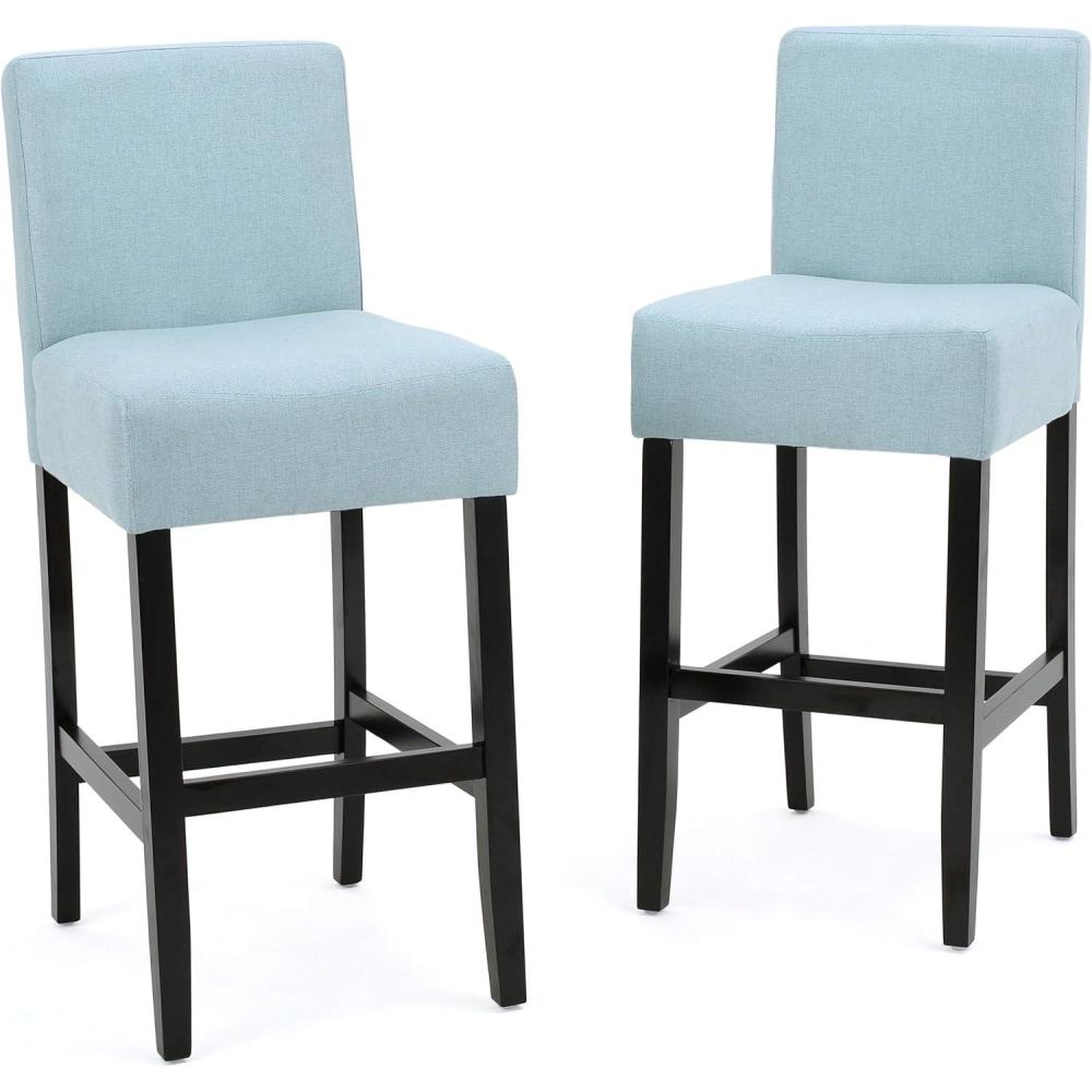 image:imageChristopher Knight Home Lopez Fabric Barstools 2Pcs Set Light Blue