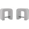 Christopher Knight Home 24″ Boucle Counter Height Bar Stools Set of 2, Upholstered Armless Chairs, Backless Dining Stools, U-Shape Stool Dining Chairs for Kitchen Island, Small Dining Areas, Grey(Grey)