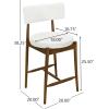 Christopher Knight Home Ebany 25.50″ H Barstools Set of 2, Upholstered Counter Stool, Comfy Backrest Kitchen Stool, Rubberwood Frame Stool Chair, Bistro Chair for Kitchen Dining Room, Beige+Brown(Beige+brown)