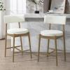 Christopher Knight Home Ebany 25.50″ H Barstools Set of 2, Upholstered Counter Stool, Comfy Backrest Kitchen Stool, Rubberwood Frame Stool Chair, Bistro Chair for Kitchen Dining Room, Beige+Brown(Beige+nature)