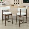 Christopher Knight Home Ebany 25.50″ H Barstools Set of 2, Upholstered Counter Stool, Comfy Backrest Kitchen Stool, Rubberwood Frame Stool Chair, Bistro Chair for Kitchen Dining Room, Beige+Brown(Beige+brown)